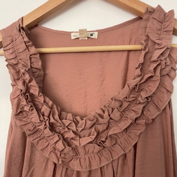 Dusty Rose Frilly Tank Top - Picture 3 of 4